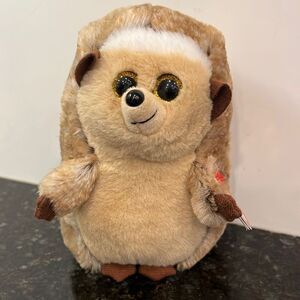 TY Beanie Baby 6" IDA Hedgehog Plush Stuffed Animal MWMT & Heart Protector MINT